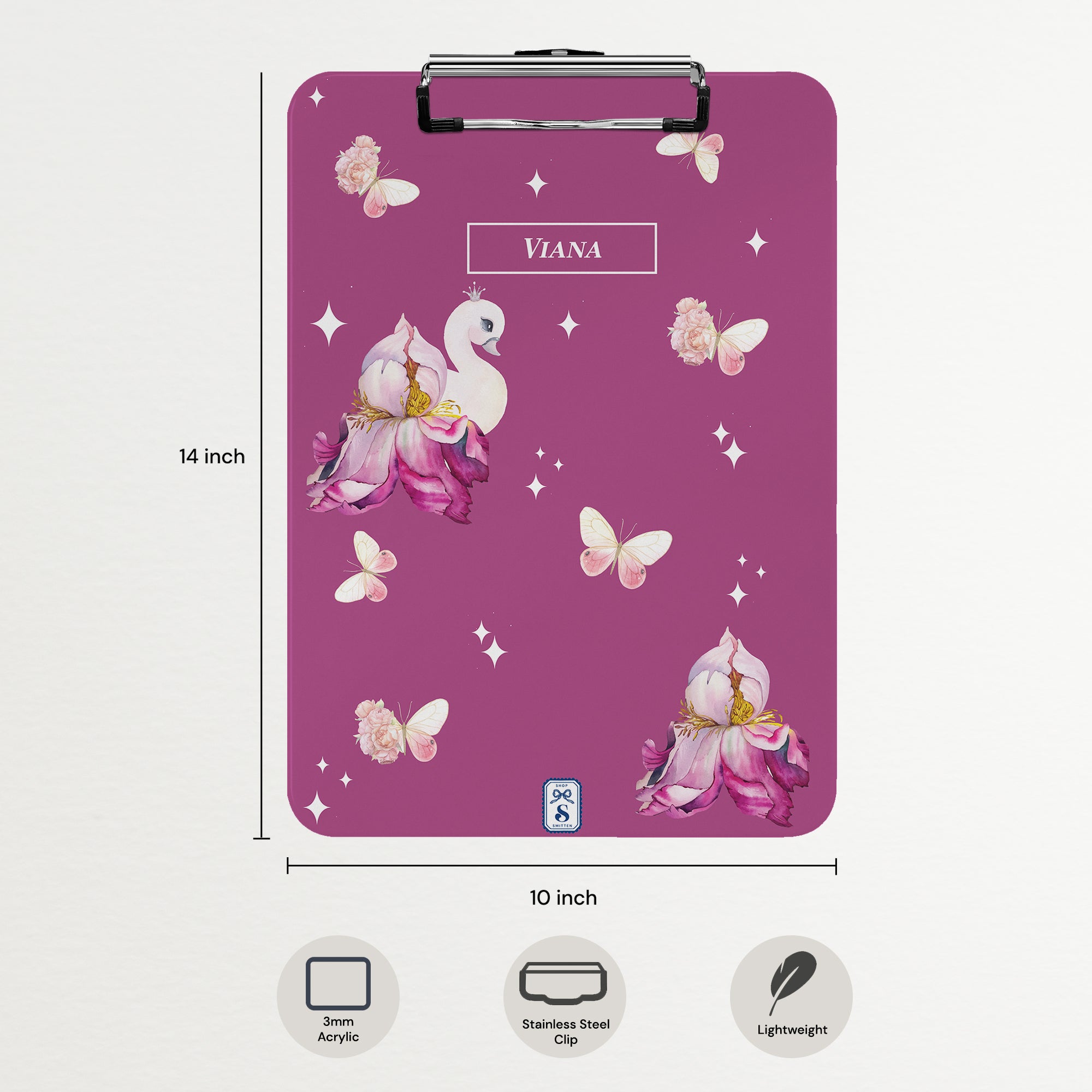 Butterfly Swan Blossom Clipboard