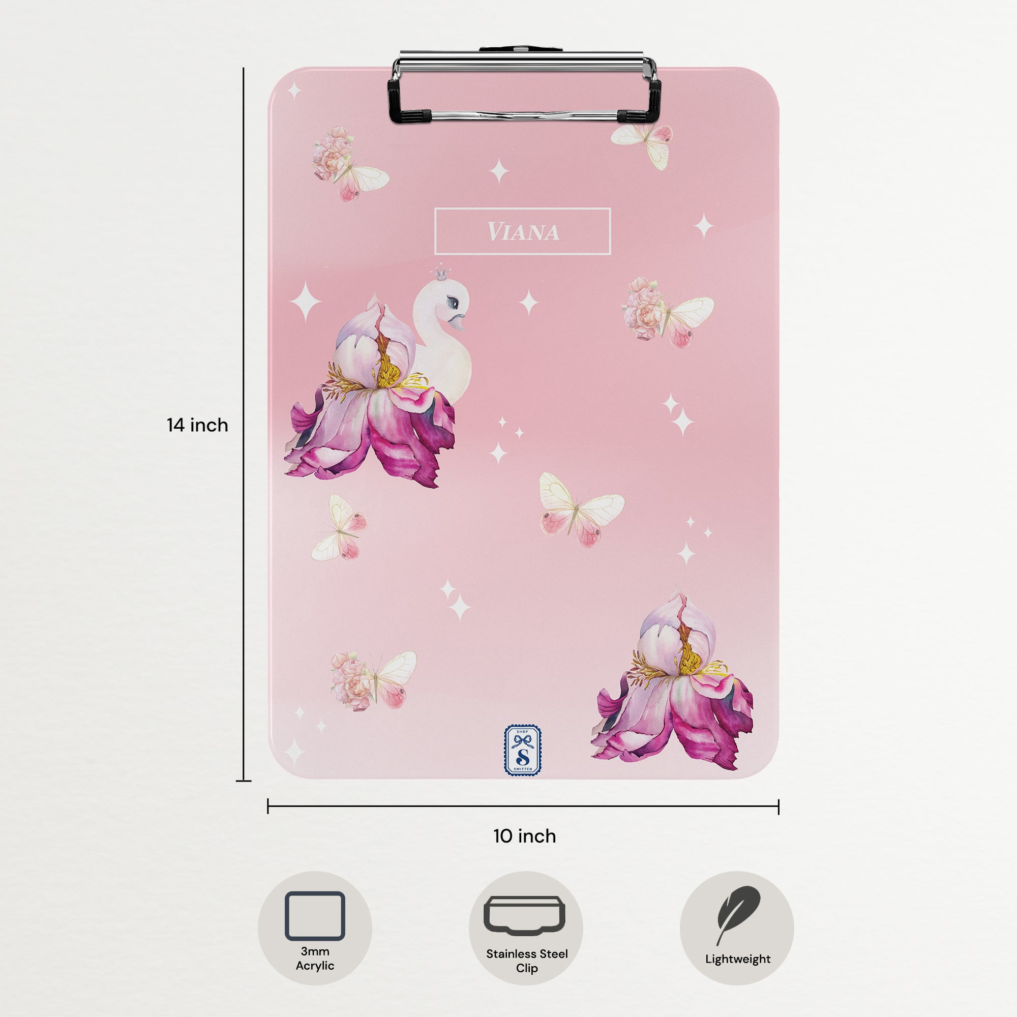 Butterfly Swan Blossom Clipboard