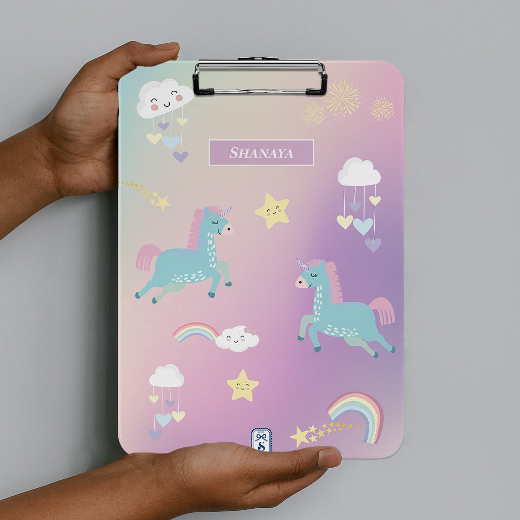 Unicorns & Rainbow Clipboard