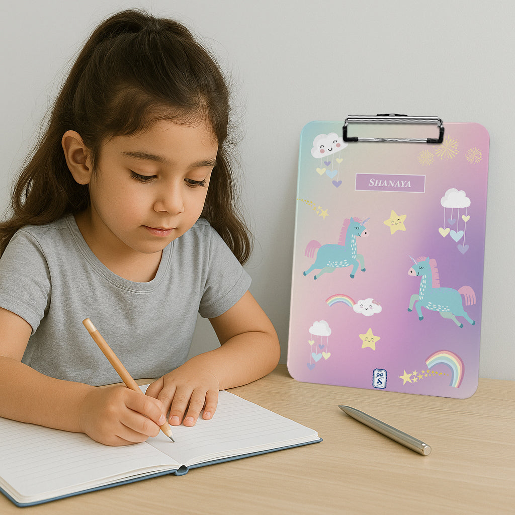 Unicorns & Rainbow Clipboard