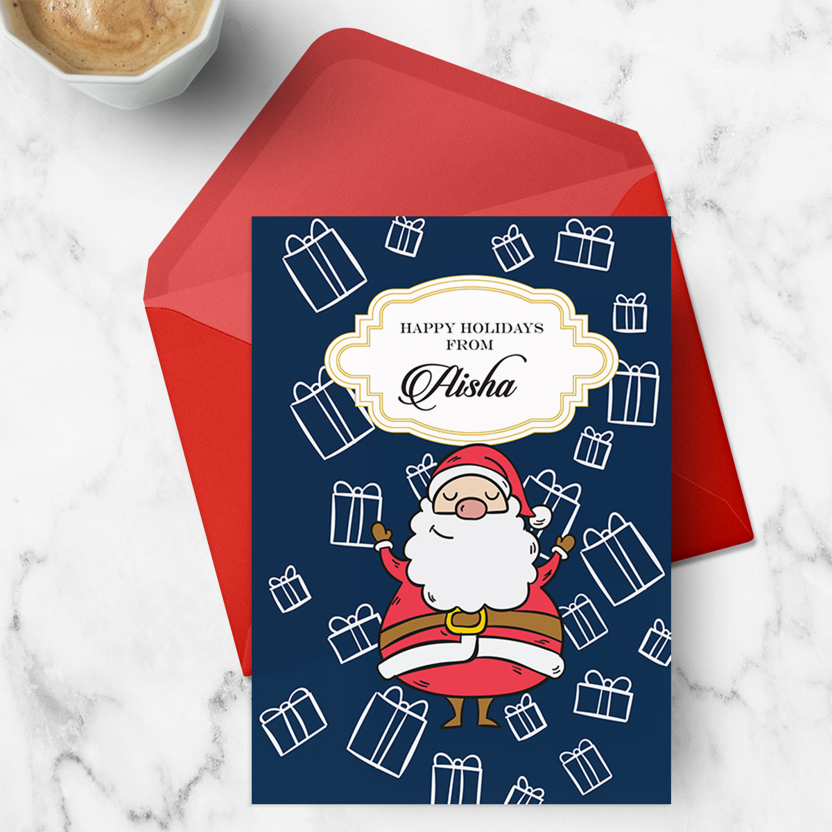 Santa's Sleigh Christmas Greeting Card