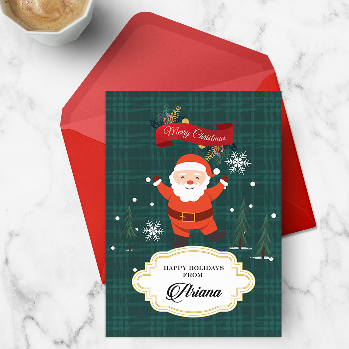 Merry Santa Christmas Greeting Card