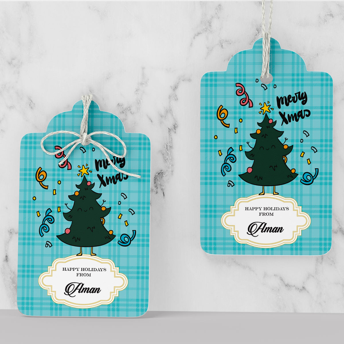 Merry X'mas Tree Christmas Gift Tag