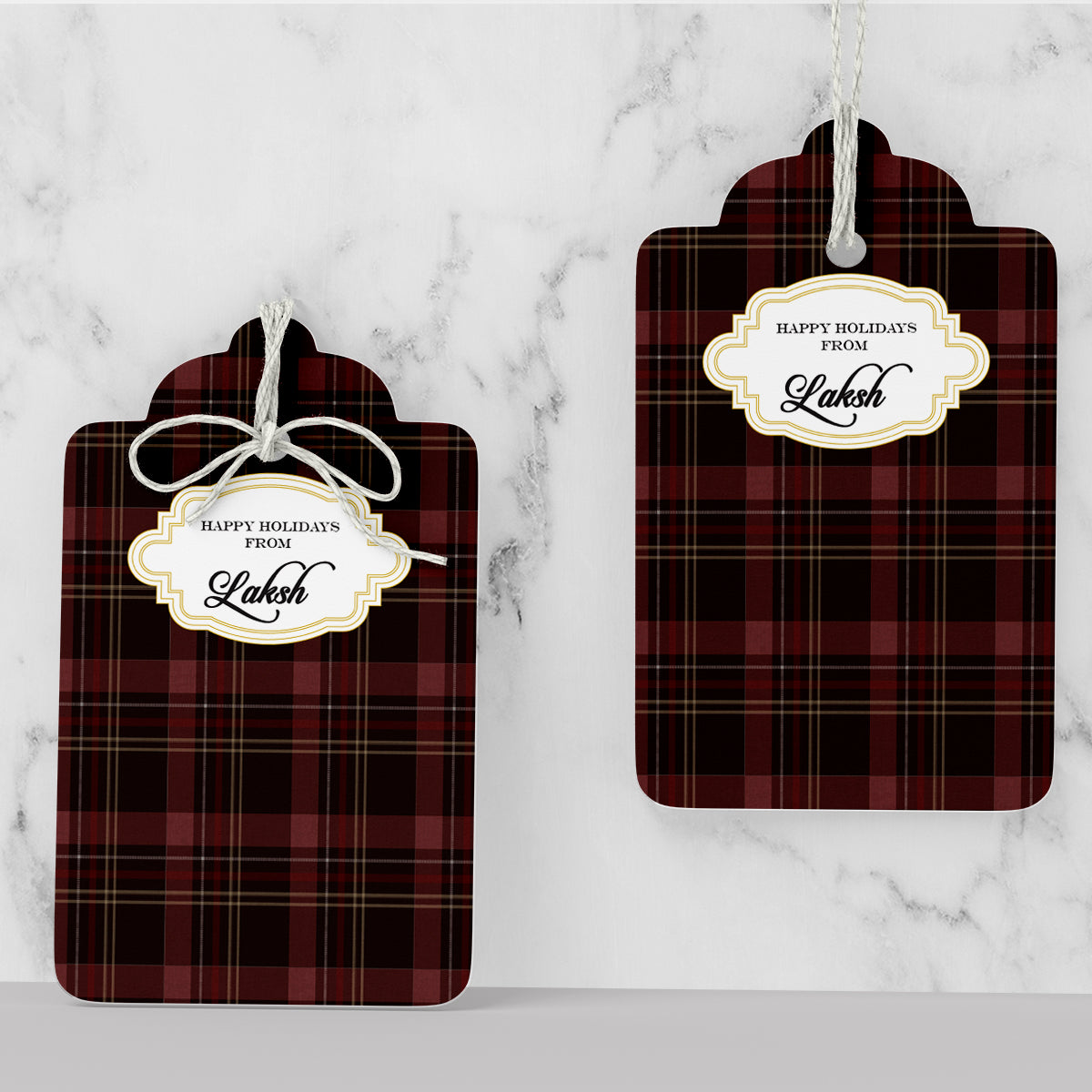 Tartan Christmas Gift Tag