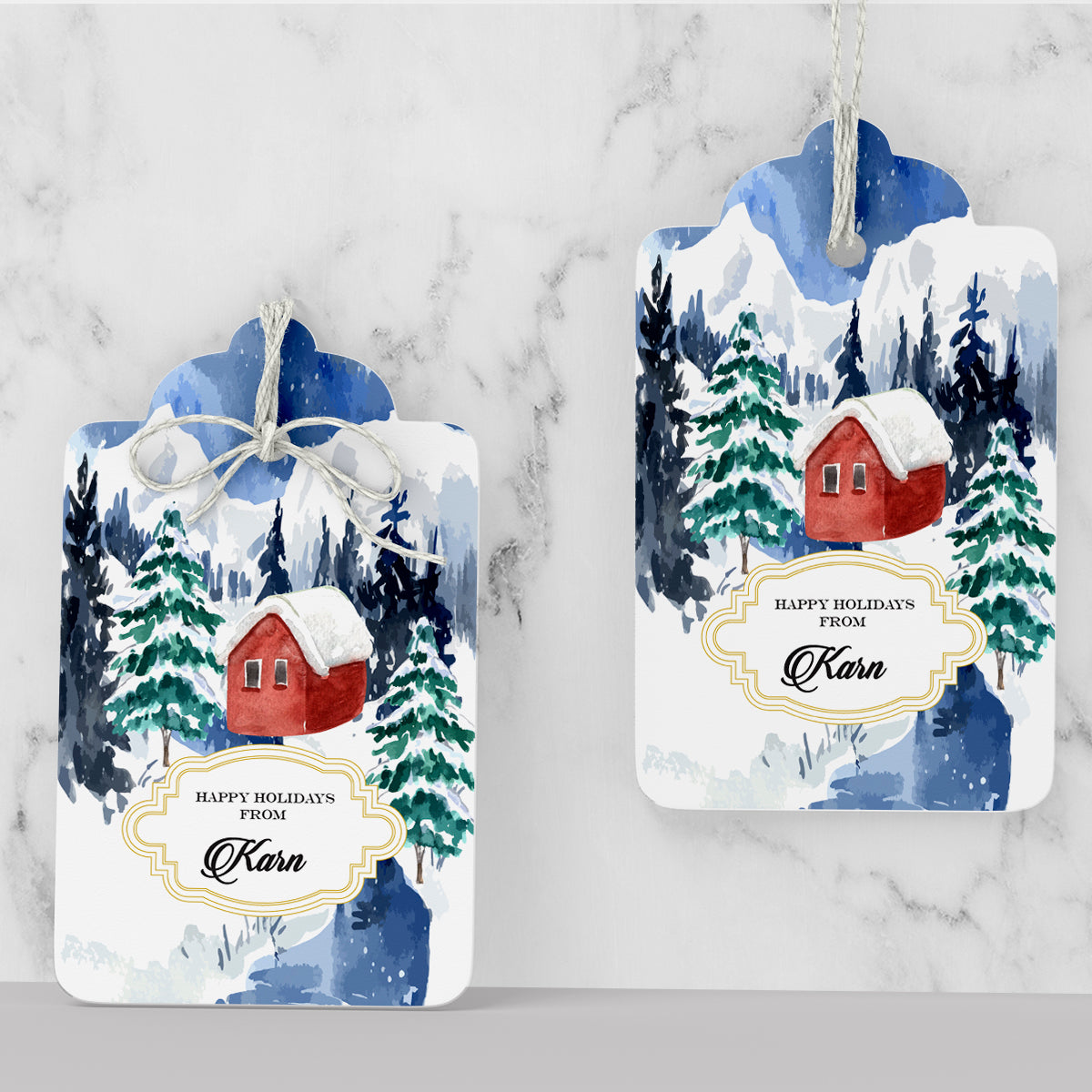 Little Red House Christmas Gift Tag