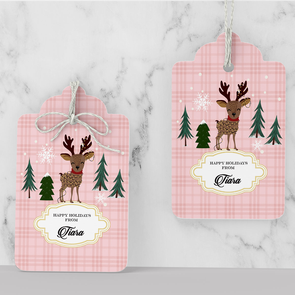 Rudolph in Christmas Lights Gift Tag