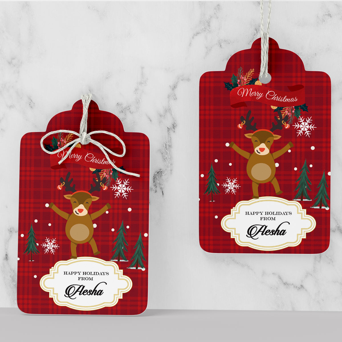 Dancing Rudolph Christmas Gift Tag