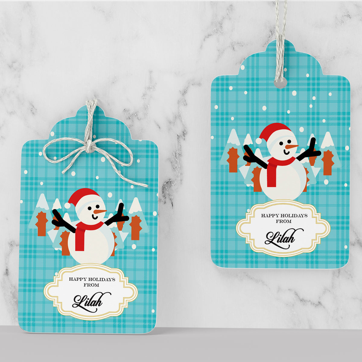 Merry Snowman Christmas Gift Tag