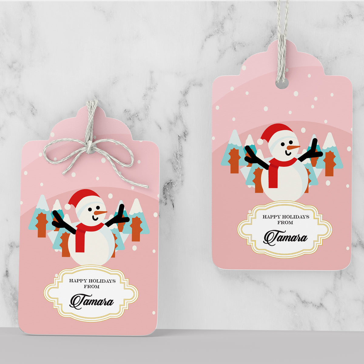 Merry Snowman Christmas Gift Tag