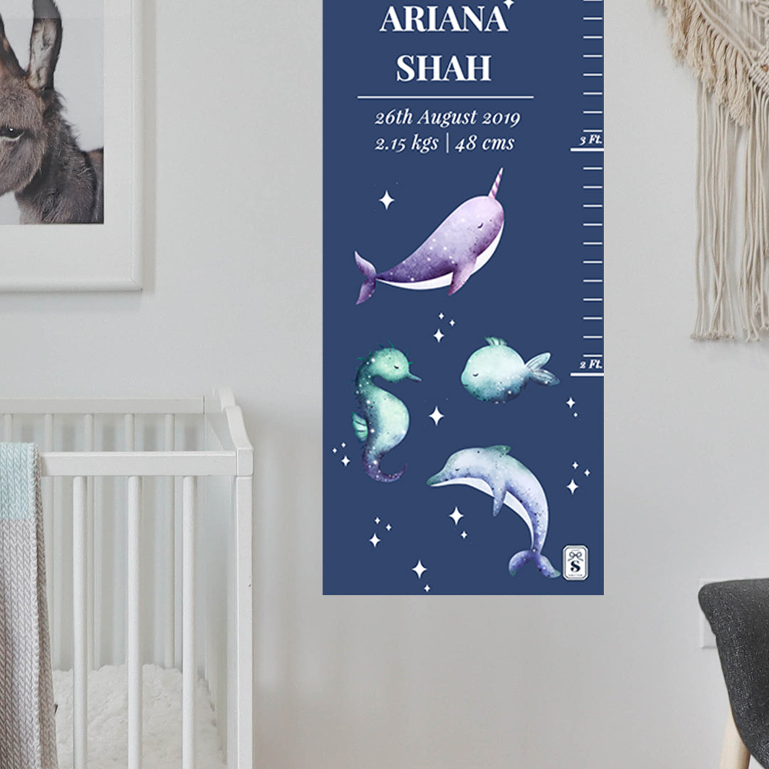 Midnight Ocean Height Chart (kids)
