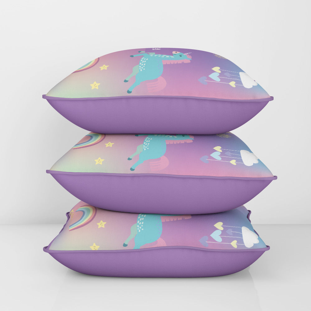Unicorns & Rainbow Cushion Cover (kids)