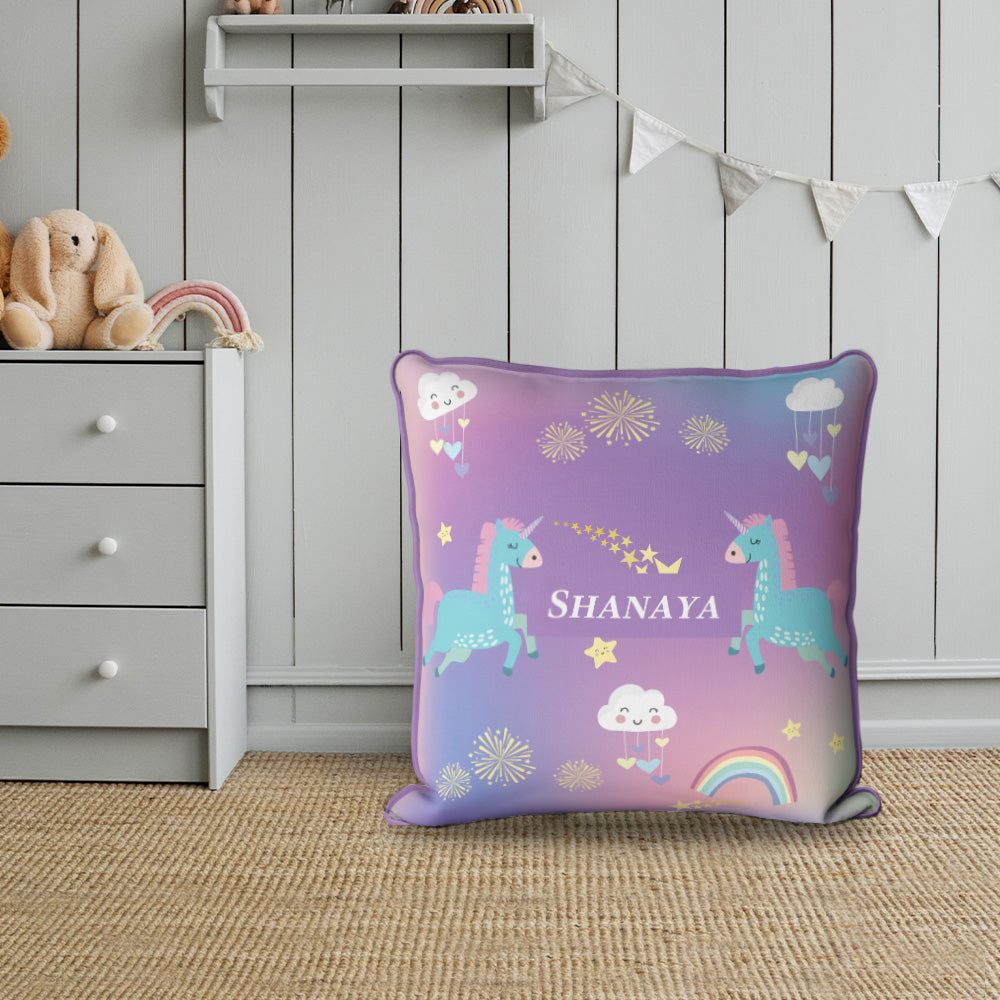 Unicorns & Rainbow Cushion Cover (kids)