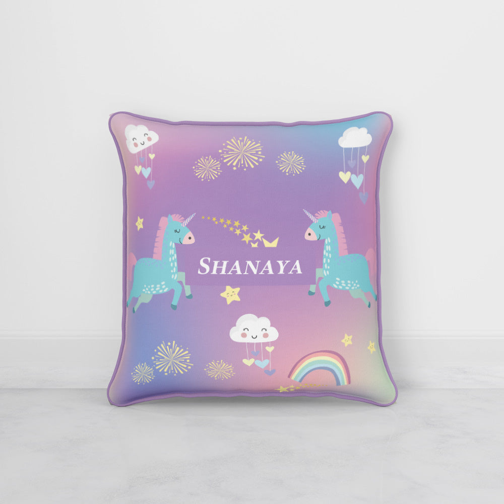 Unicorns & Rainbow Cushion Cover (kids)