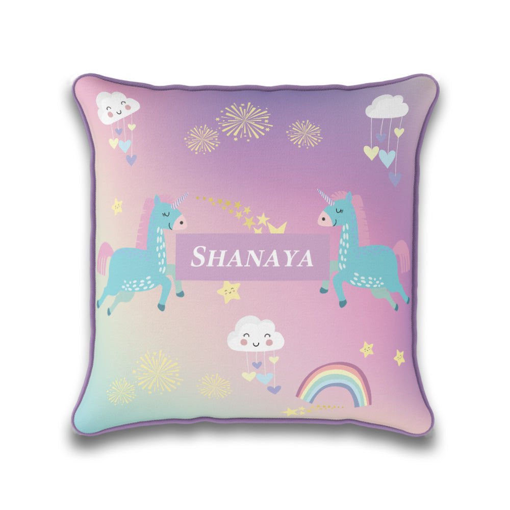 Unicorns & Rainbow Cushion Cover (kids)