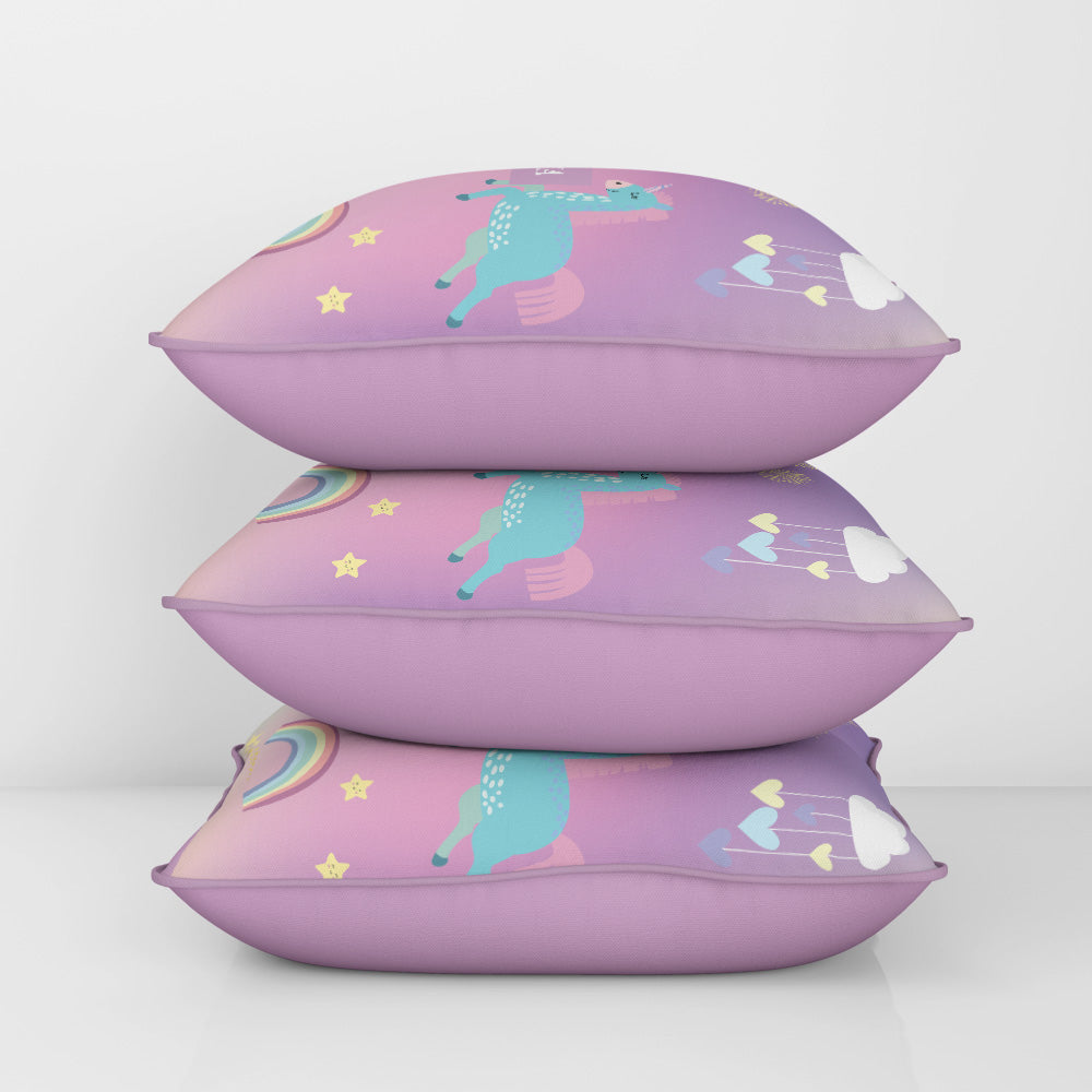 Unicorns & Rainbow Cushion Cover (kids)