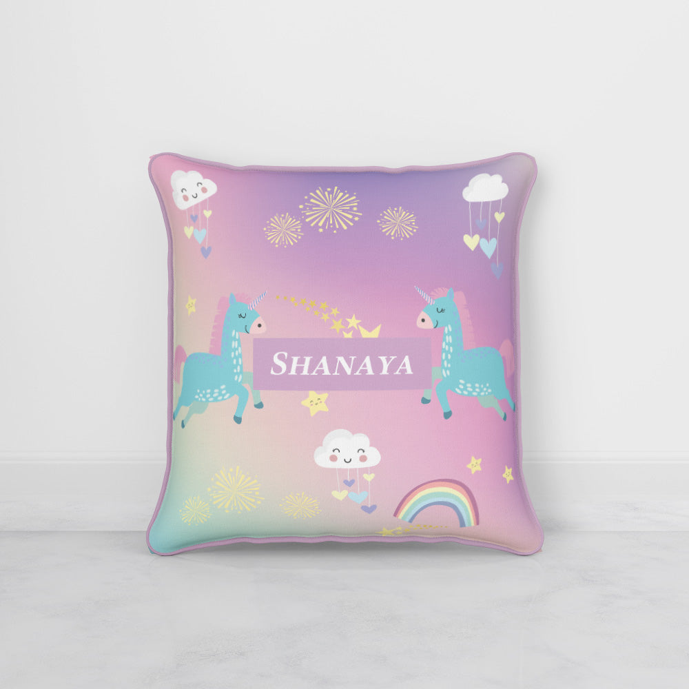Unicorns & Rainbow Cushion Cover (kids)