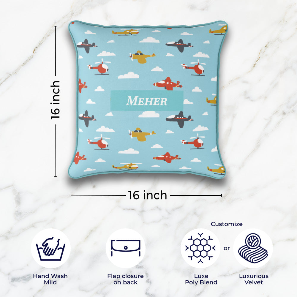 Airplane Skies Cushion Cover (kids)