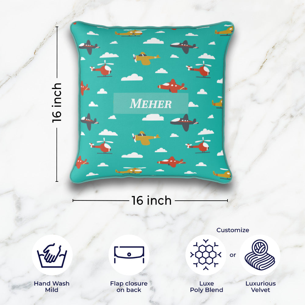 Airplane Skies Cushion Cover (kids)