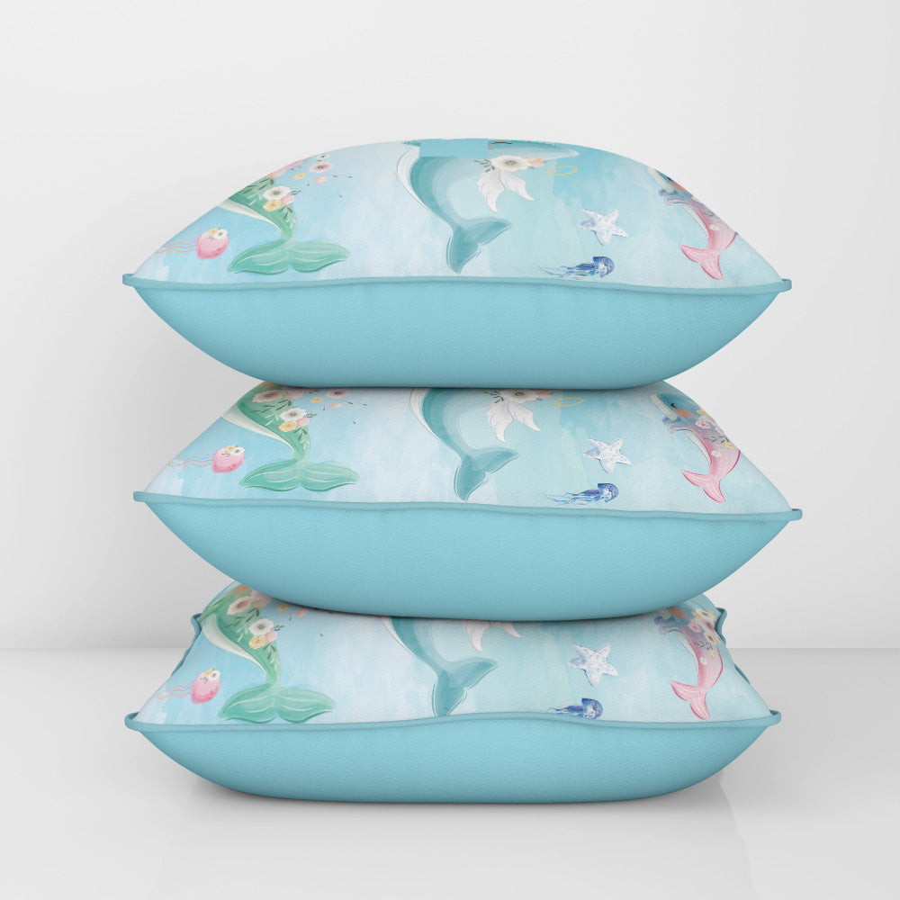 Floral Whales Cushion Cover (kids)