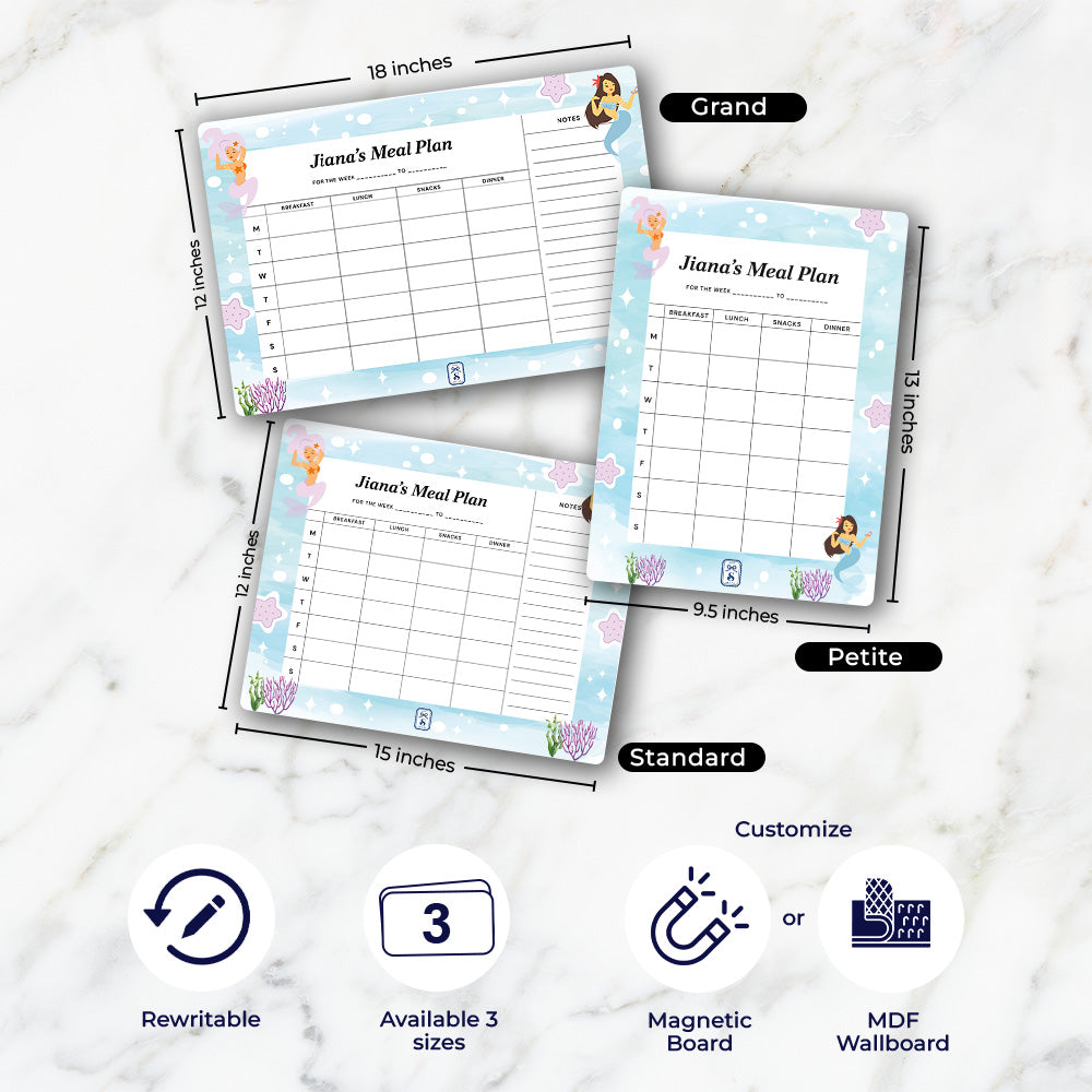 Sassy Mermaid Kids Meal Planner