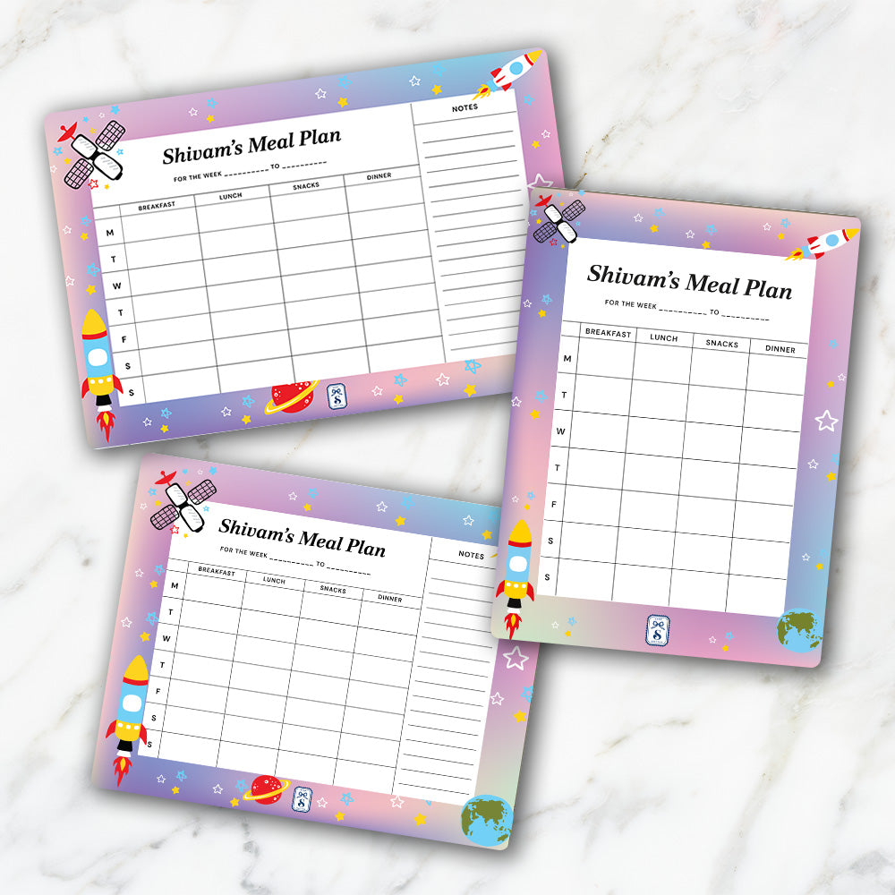 Space Satellites Kids Meal Planner