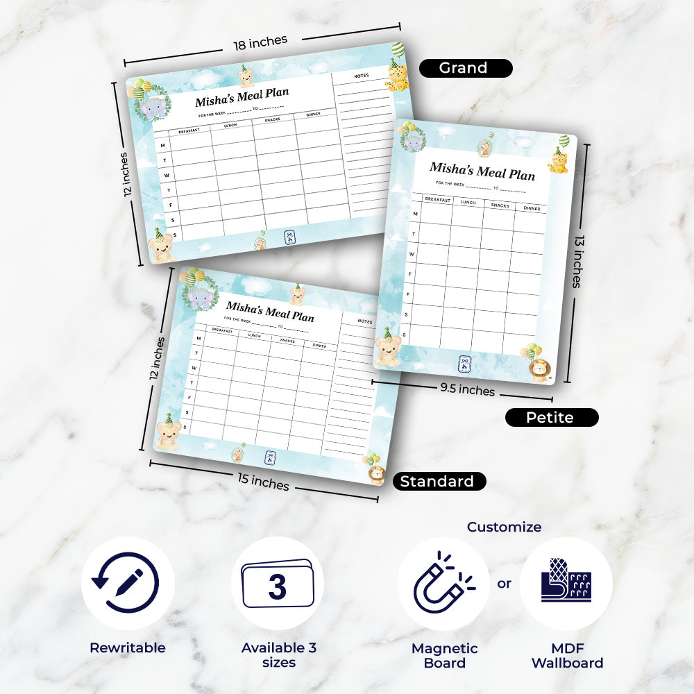 Safari Soiree Kids Meal Planner