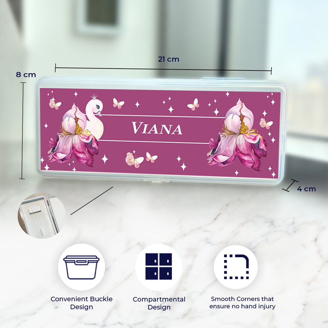 Butterfly Swan Blossom Kids Pencil Box