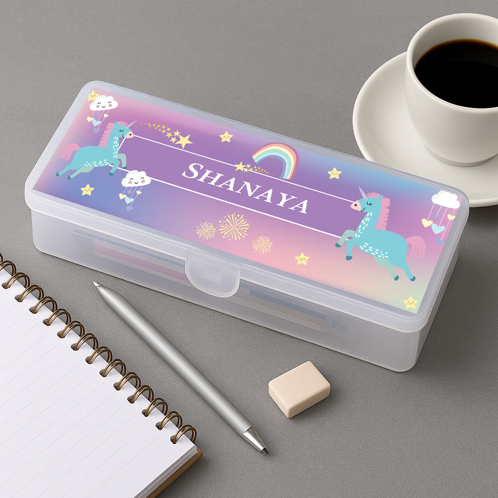 Unicorns & Rainbow Kids Pencil Box