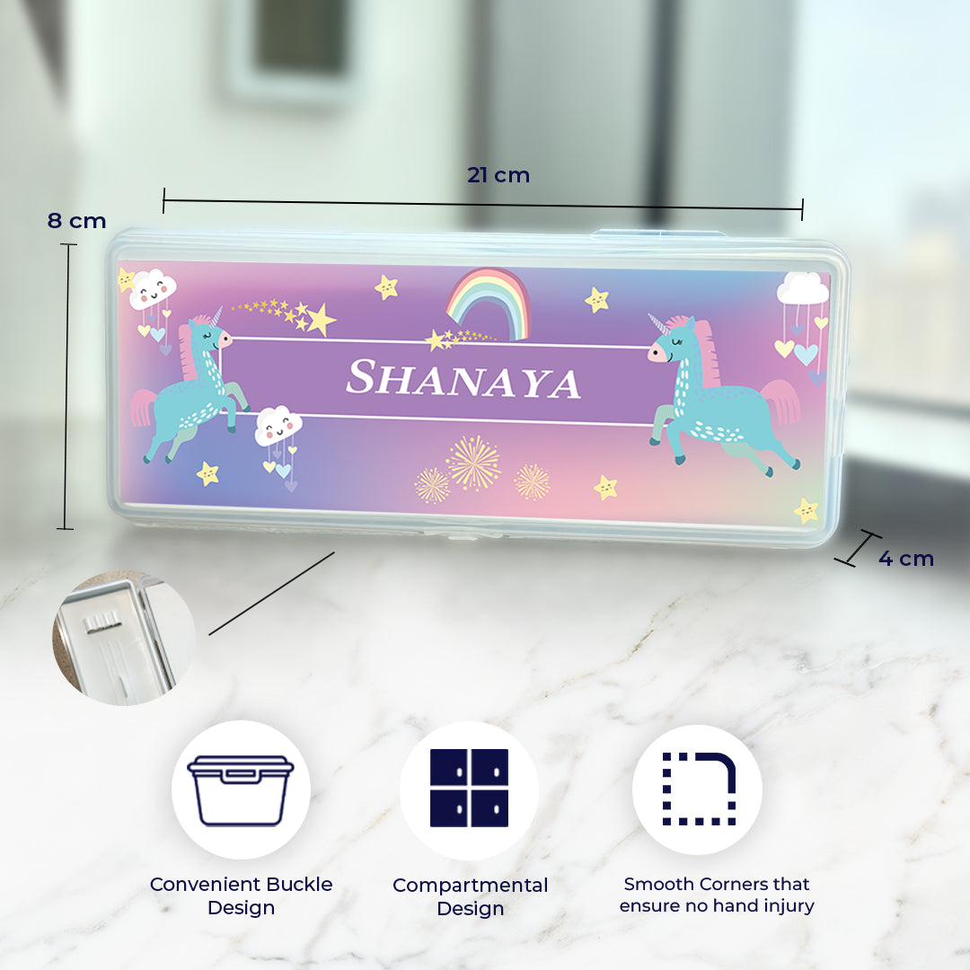 Unicorns & Rainbow Kids Pencil Box
