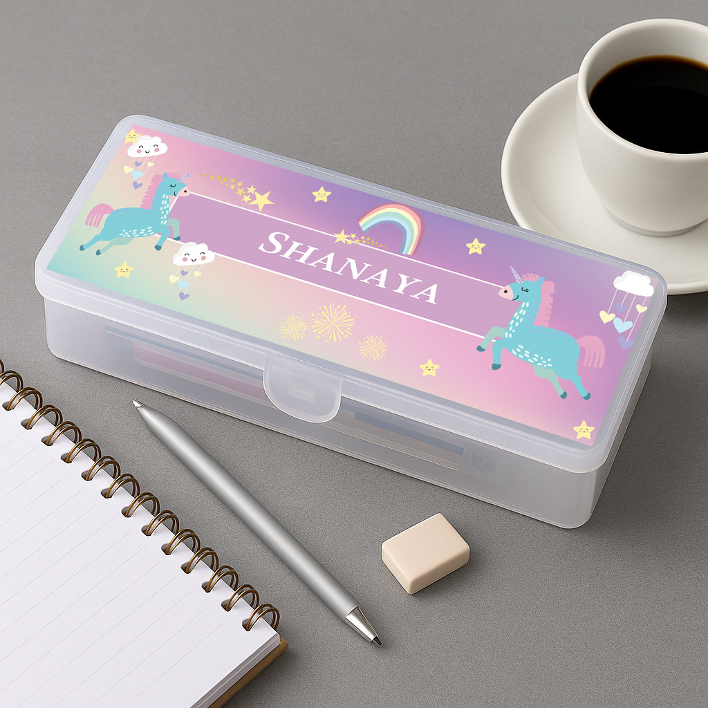Unicorns & Rainbow Kids Pencil Box