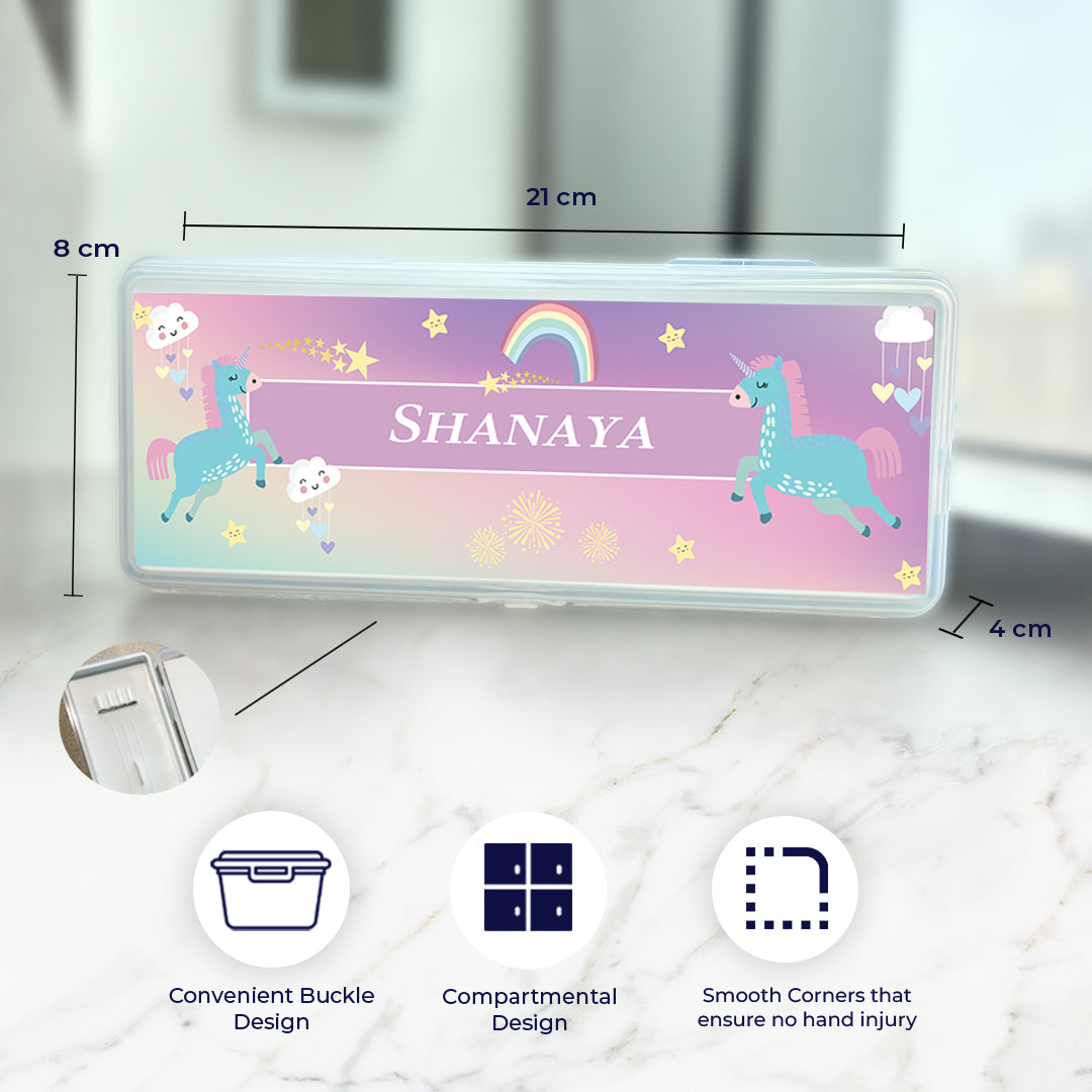Unicorns & Rainbow Kids Pencil Box