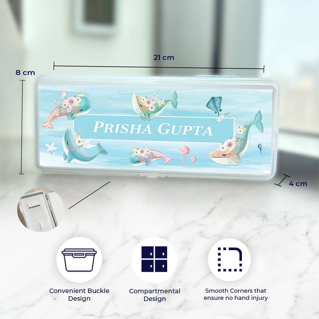 Floral Whales Kids Pencil Box
