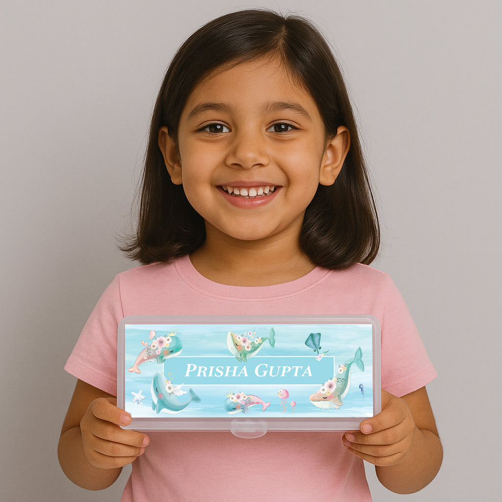 Floral Whales Kids Pencil Box