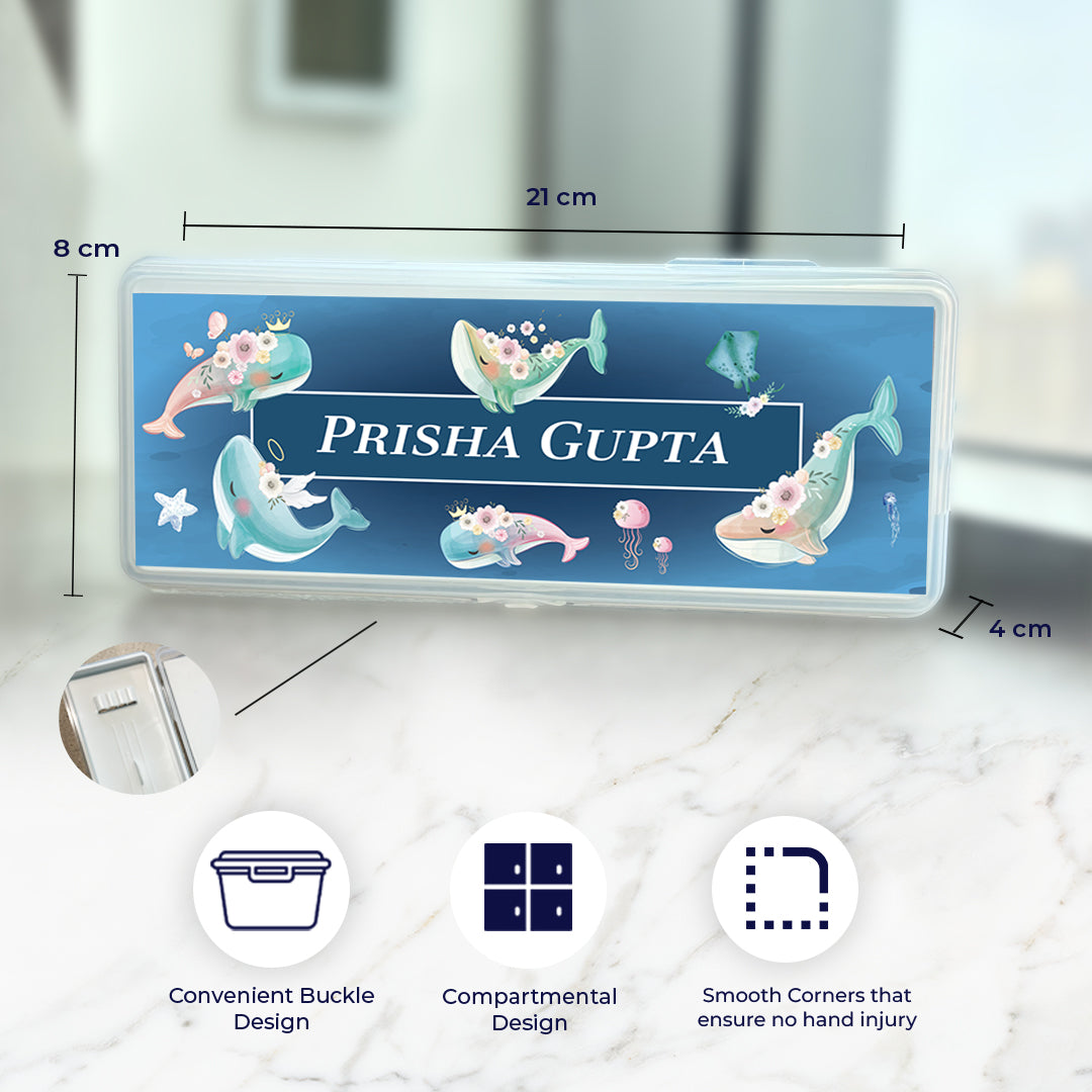 Floral Whales Kids Pencil Box
