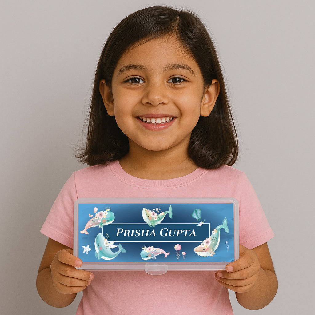 Floral Whales Kids Pencil Box