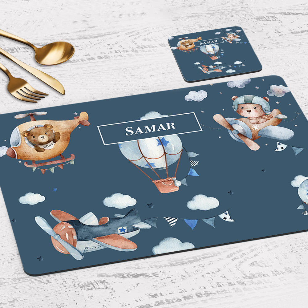 Teddy's Flight Placemat - Set of 2