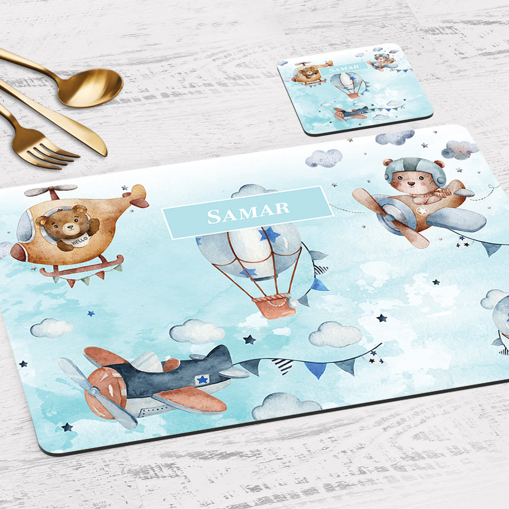 Teddy's Flight Placemat - Set of 2