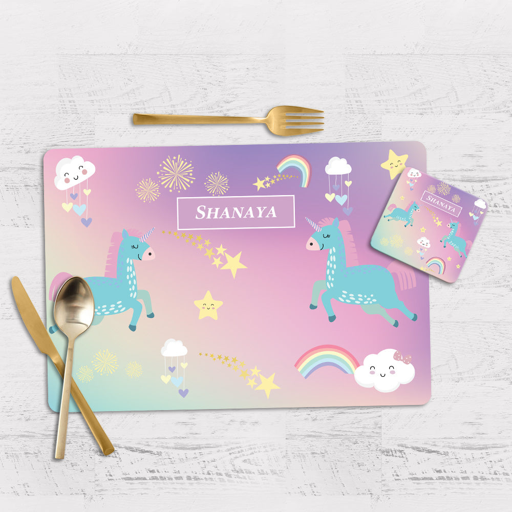 Unicorns & Rainbow Placemat - Set of 2
