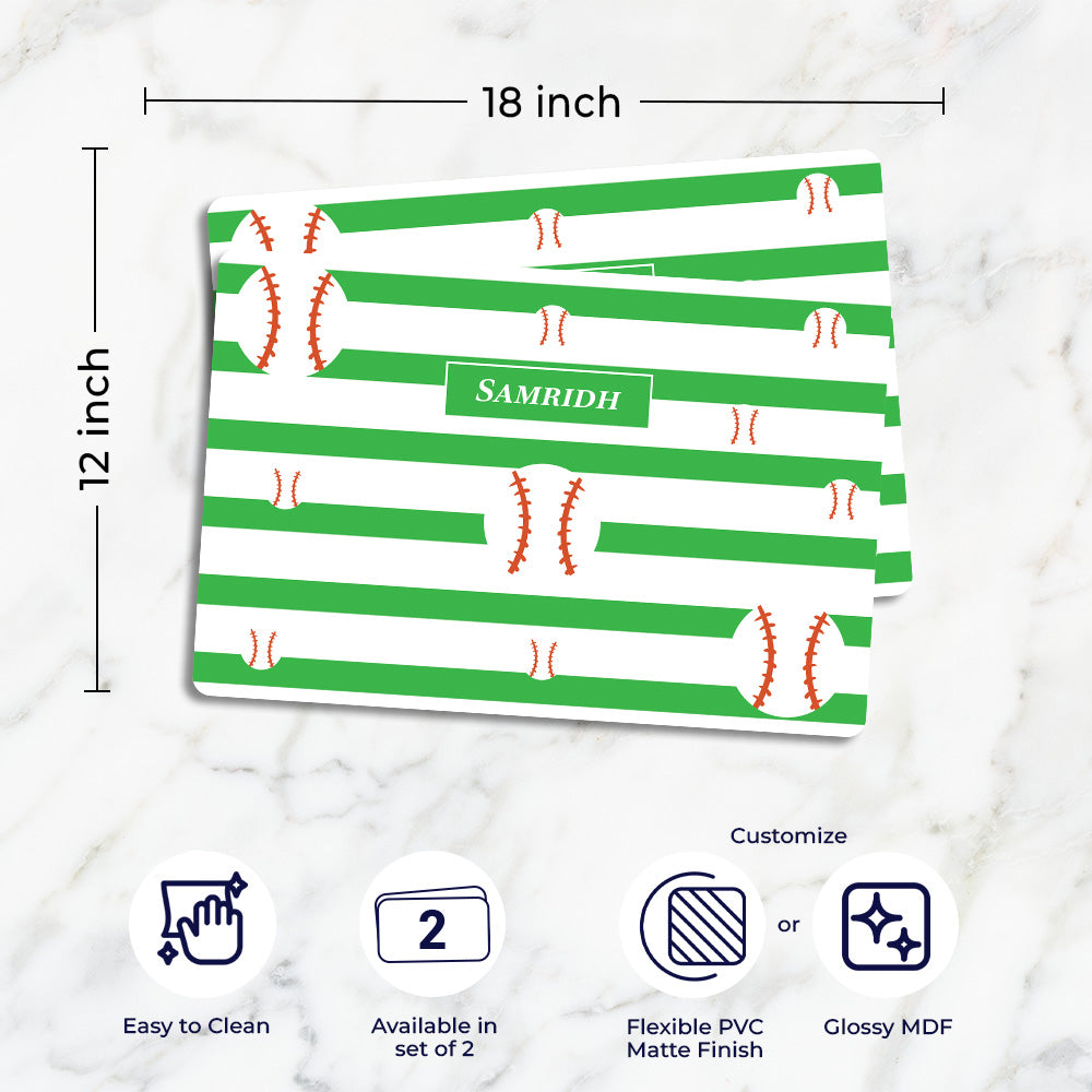 Base Ball Placemat - Set of 2