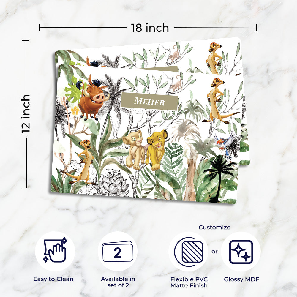 Baby Jungle King Placemat - Set of 2