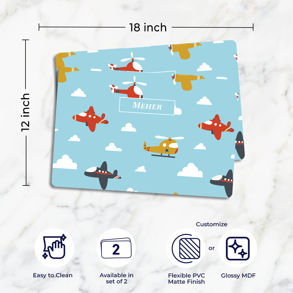 Airplane Skies Placemat - Set of 2