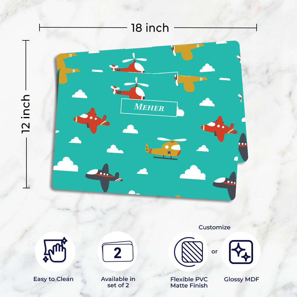 Airplane Skies Placemat - Set of 2