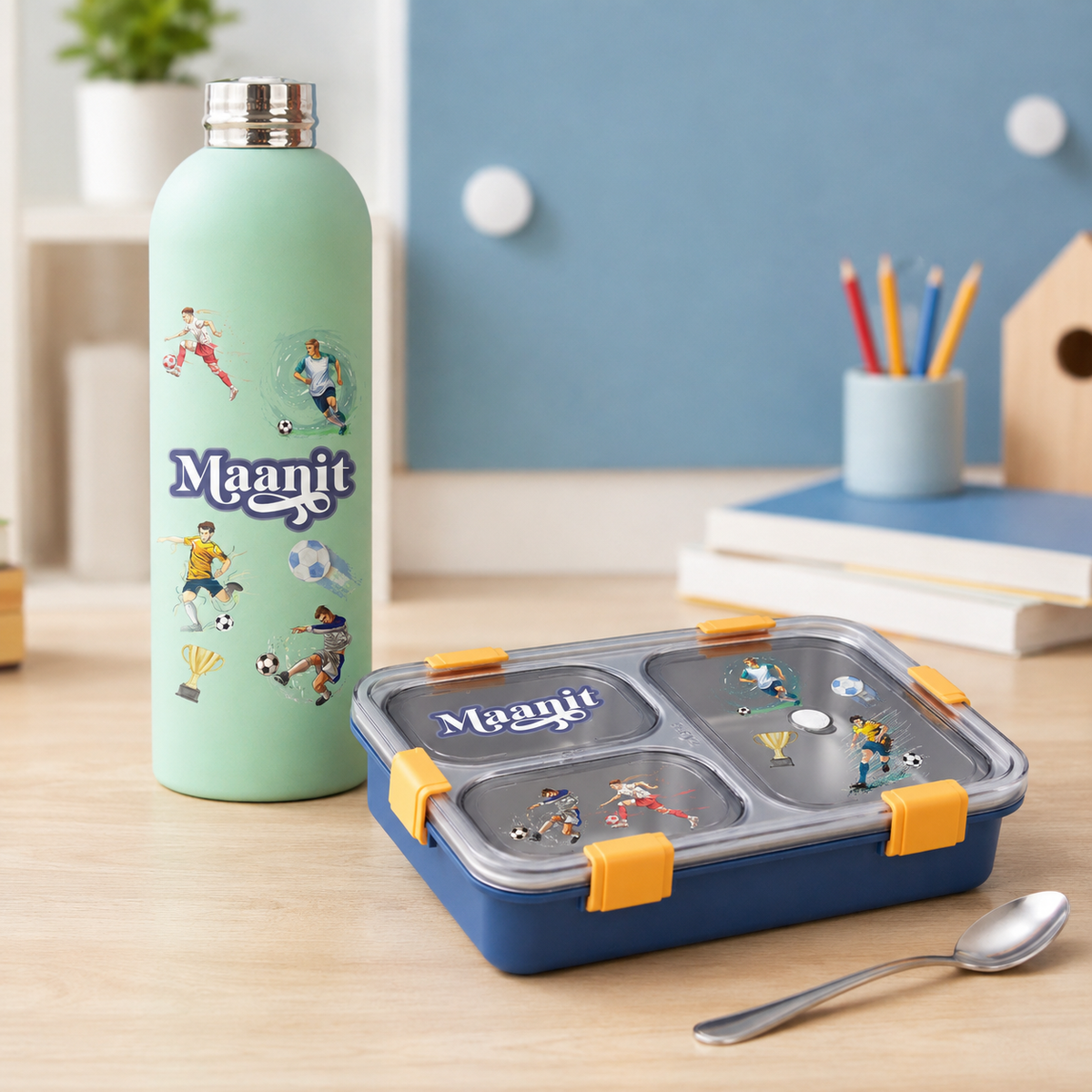 Football Fever Lunch Box & Water Bottle Gift Set