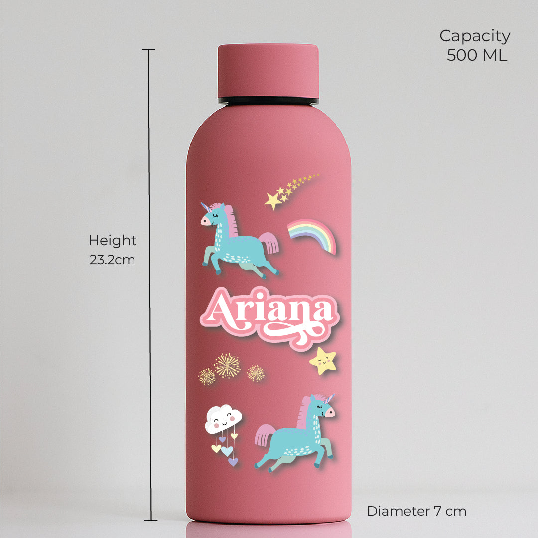 Unicorns & Rainbow Lunch Box & Water Bottle Gift Set