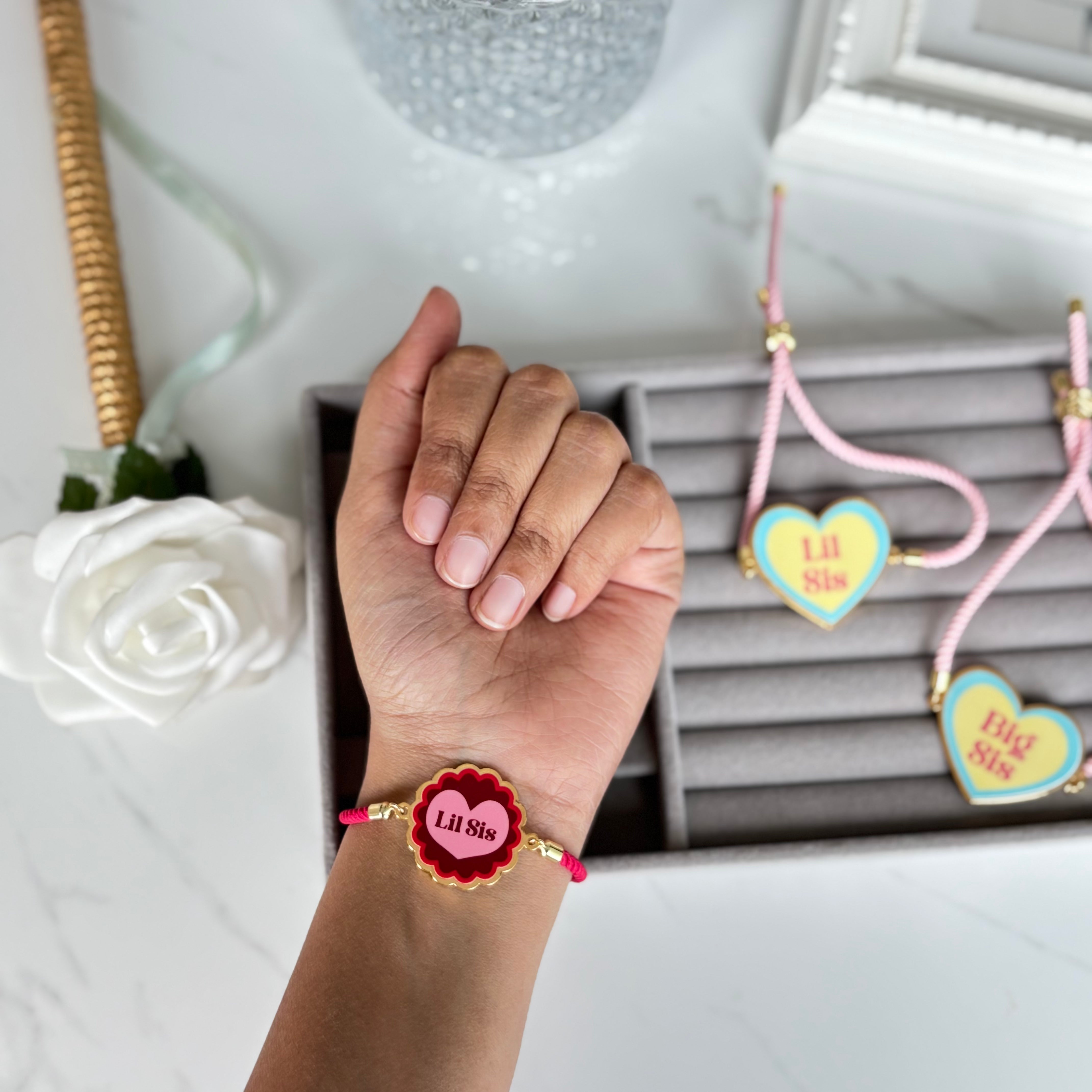 Lil Sis (Red) Metal Bracelet (Non Personalised)