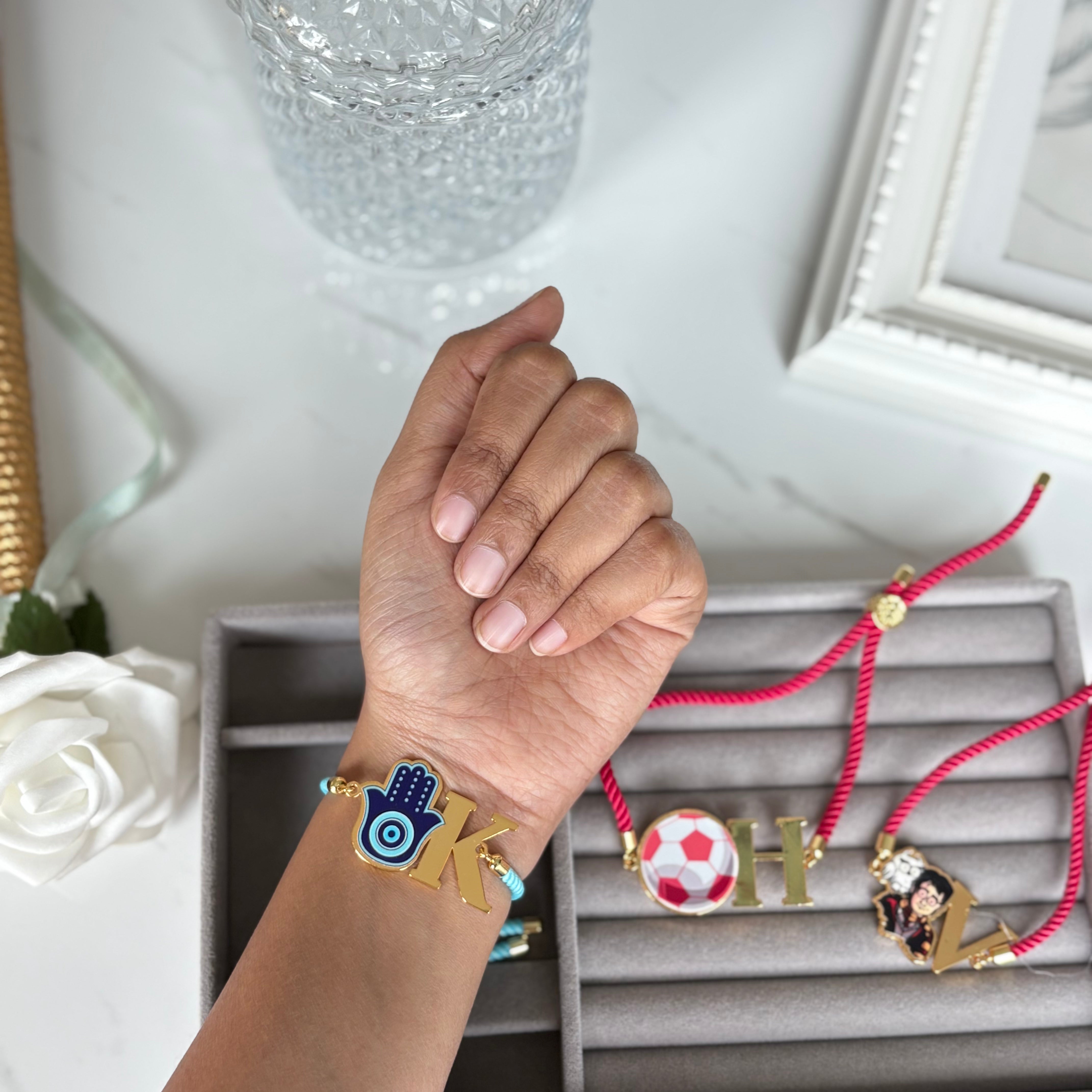 Hamsa Evil Eye Metal Bracelet