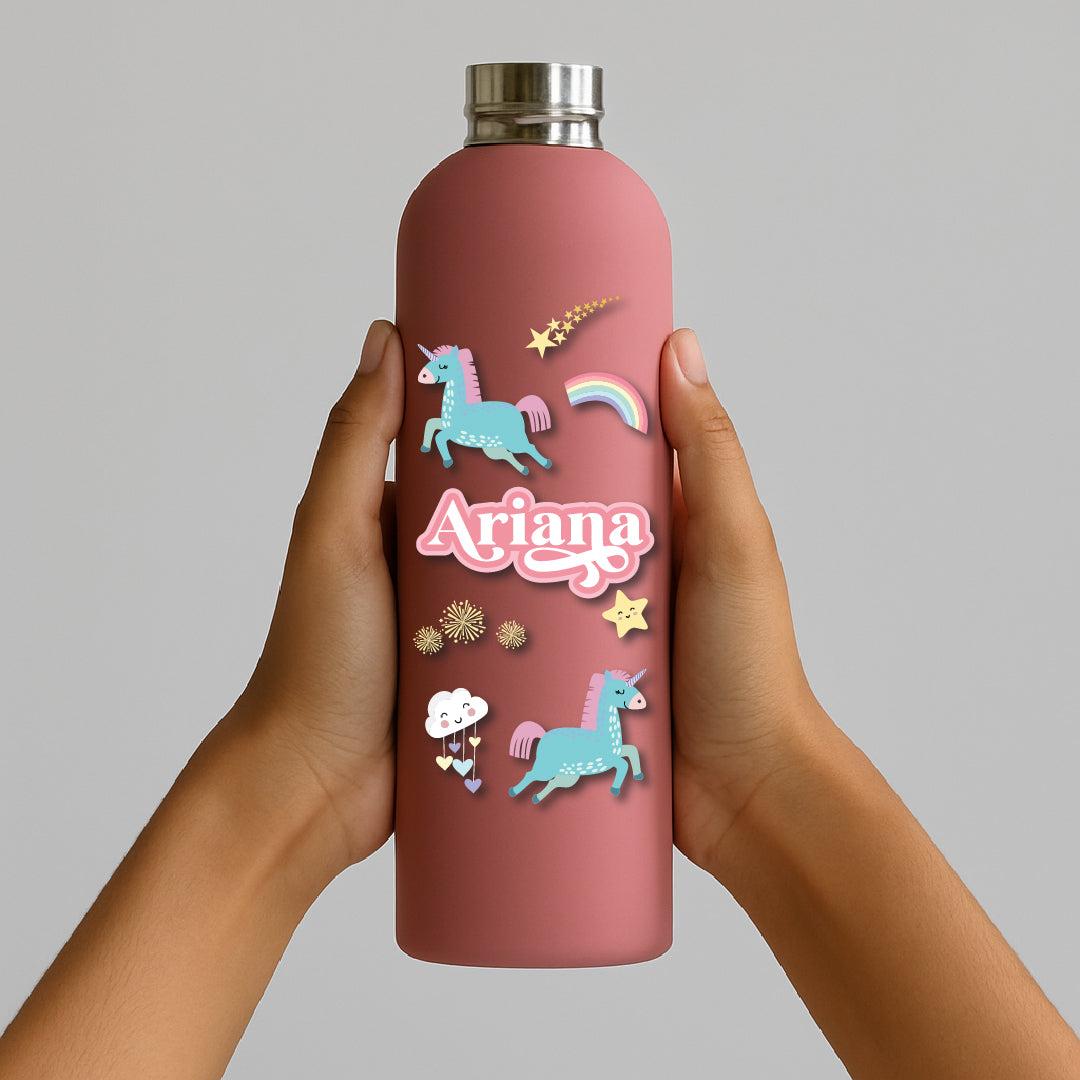 Unicorns & Rainbow Water Bottle
