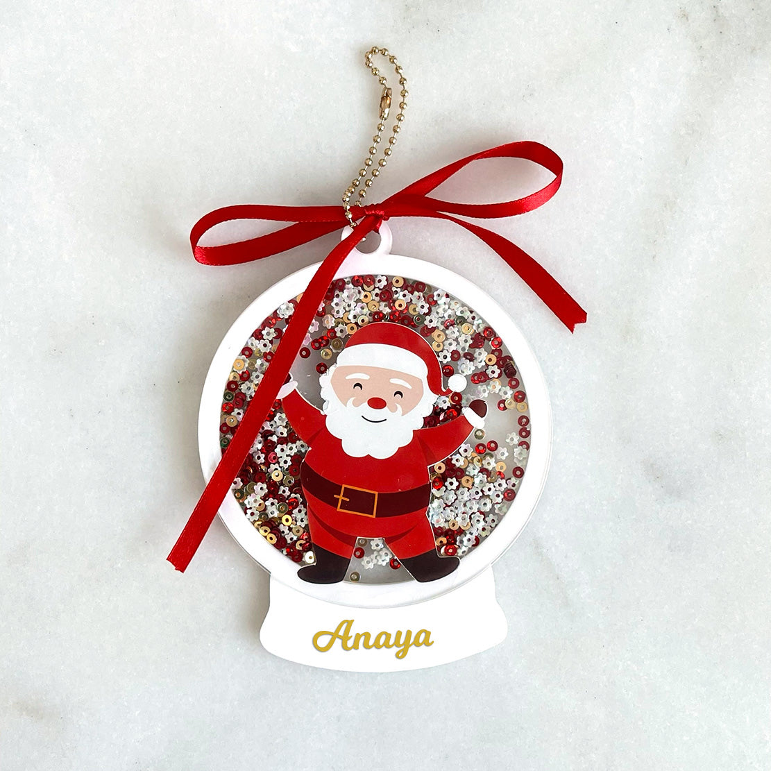 Shaker Santa Ornament