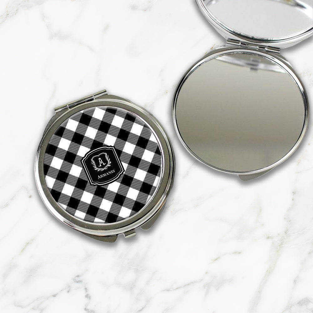 Gingham Compact Mirror