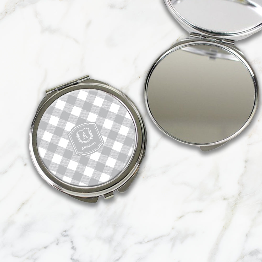 Gingham Compact Mirror